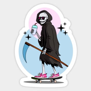 Death Rides On A Skateboard Sticker